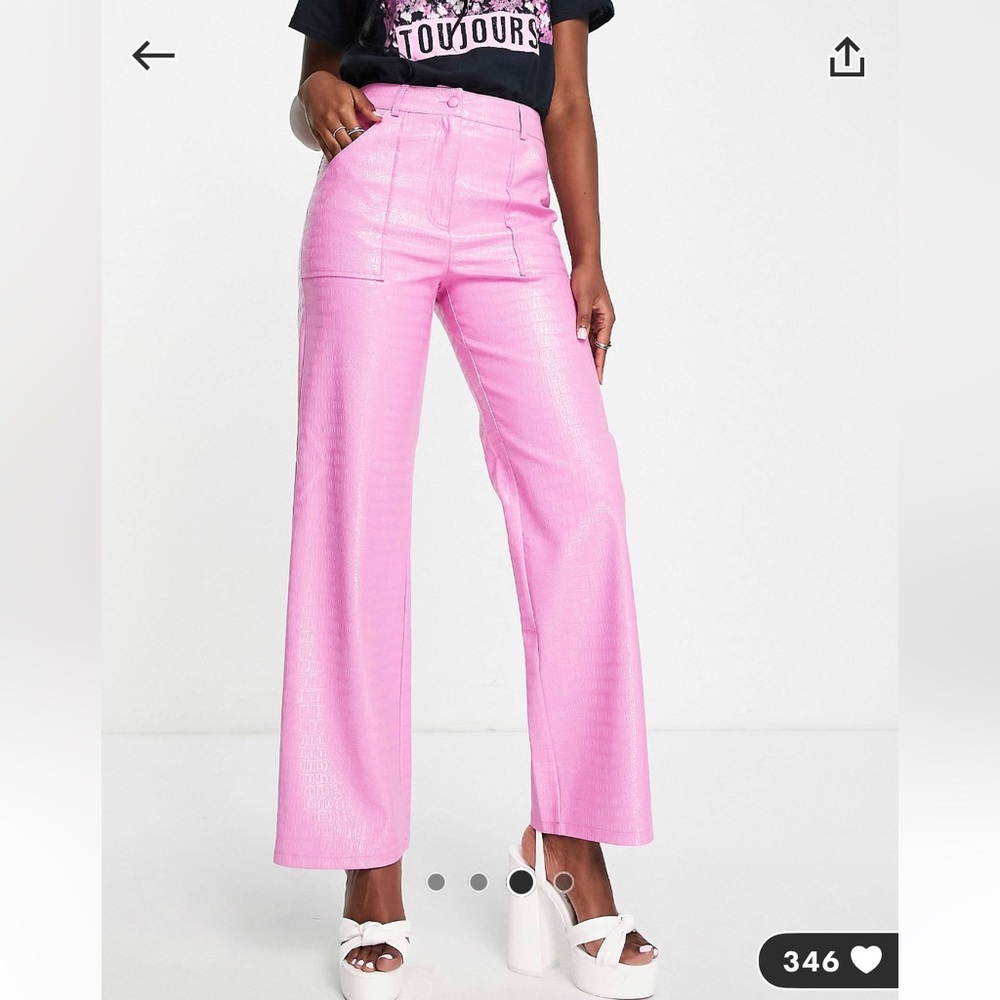 BRAND NEW WITH TAGS Miss Selfridge Patent Croc Straight Leg Pant!!
